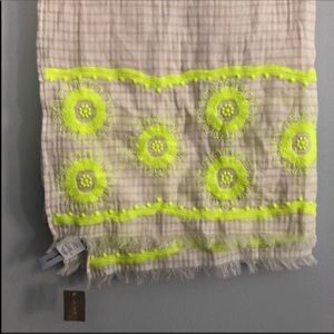J.CREW Embroidered Cotton Scarf NWT